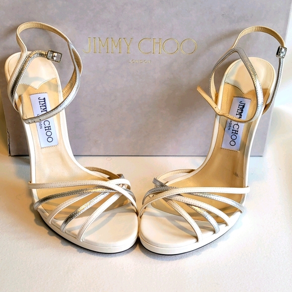 NWT $895 Jimmy Choo Lilah Metallic Leather Sandals - Picture 9 of 13